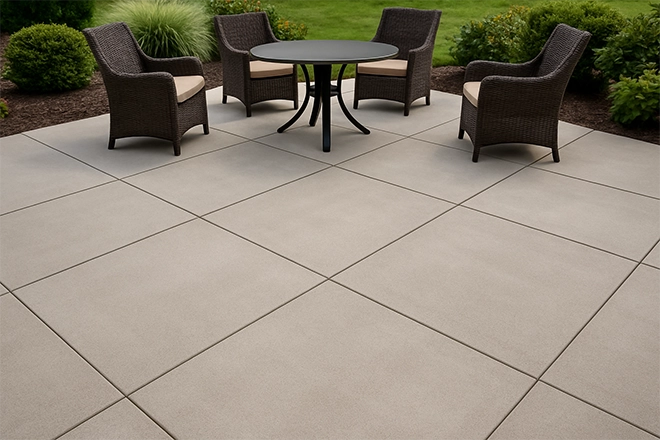 ChatGPT Image of a concrete patio using concrete slabs ChatGPT Image of a concrete patio using concrete slabs